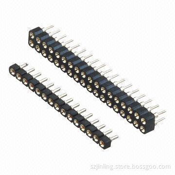 SMT Right Angle 2.54mm Pitch Female Headers, Round Pin, Single Row